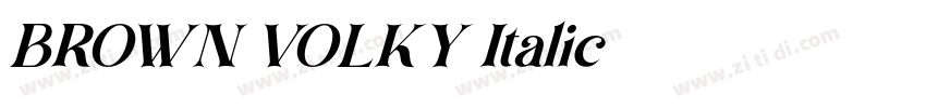 BROWN VOLKY Italic字体转换